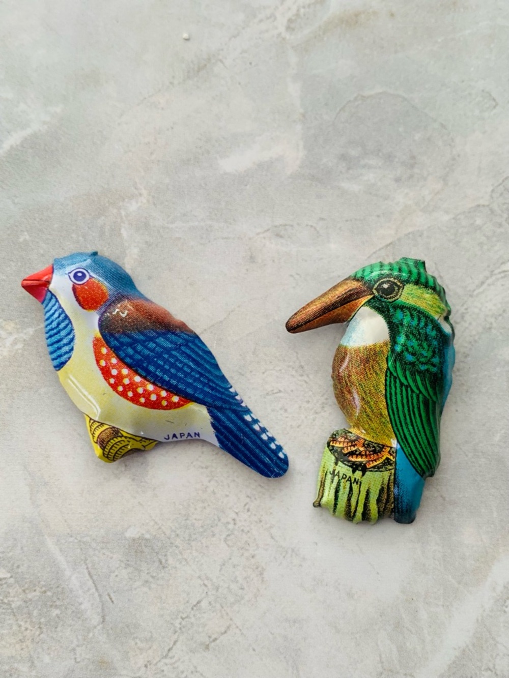 Japan Tin-type Bird Vintage Pins Set of Two (2) - Picture 8 of 8